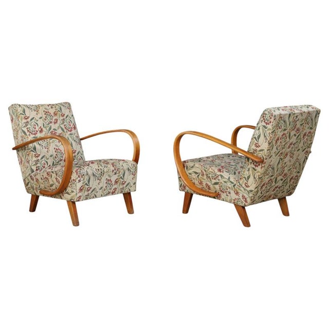 Sculptural Bentwood Lounge Armchairs by Jindřich Halabala, Czechoslovakia, 1940s, Set of 2 For Sale - Image 17 of 17
