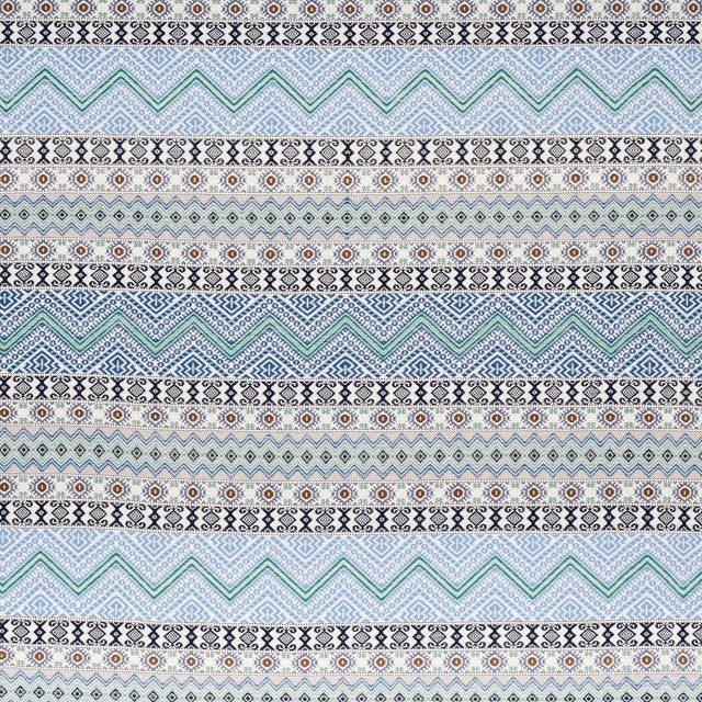 Sample - Schumacher Holmul Hand Woven Fabric in Blue For Sale