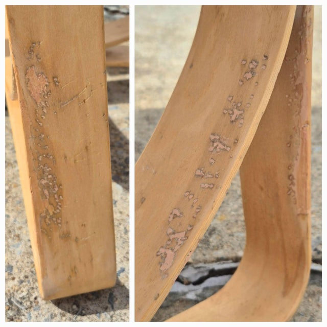 1993 Frank Gehry for Knoll Bentwood Maple “Face Off” Dining Table & 2 “Hat Trick” Dining Chairs - Set of 3 For Sale - Image 12 of 13