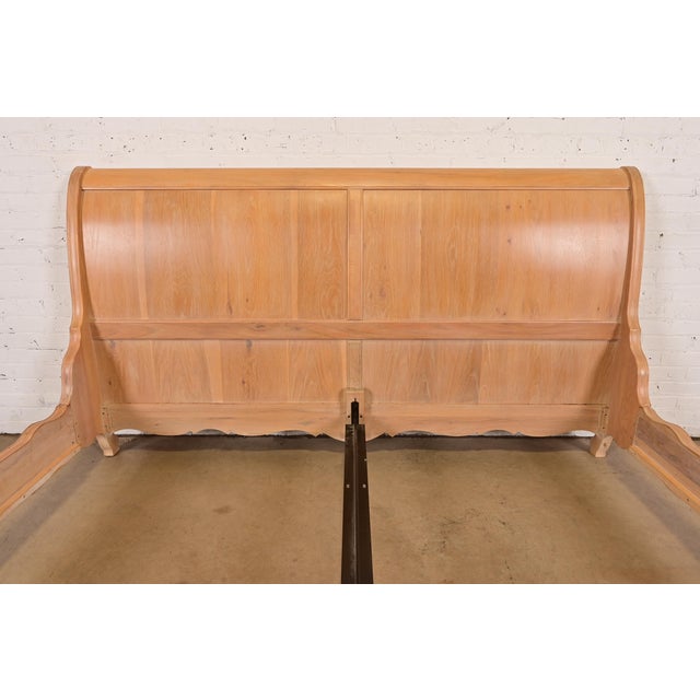 Thomasville French Country Carved Oak King Size Sleigh Bed For Sale In South Bend - Image 6 of 13