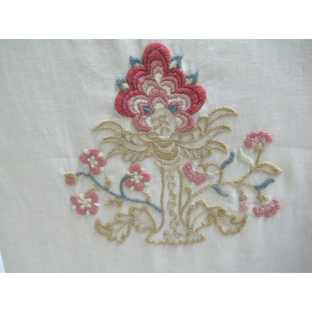 Brown Vintage Mahogany Crewel Work Stitch Fire Screen Fireplace Tools For Sale - Image 8 of 9