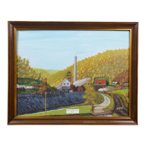 Rev. Wallace York Glen Rogers West Virginia Mining Town Acrylic Oil Painting