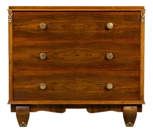 1930s French Art Deco Walnut Chest of Drawers