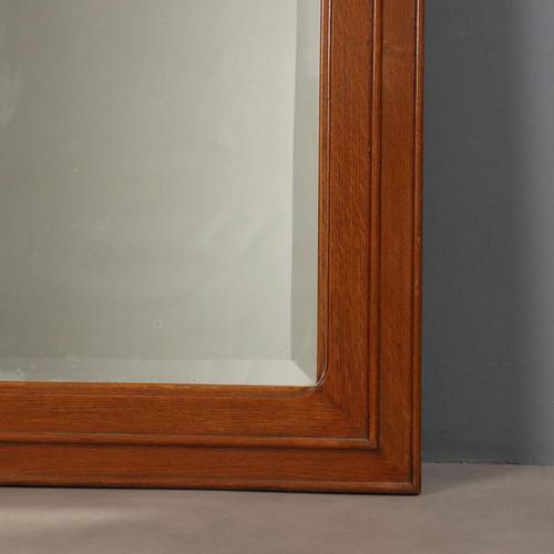 Large Vintage Mirror with Oak Frame For Sale - Image 9 of 12