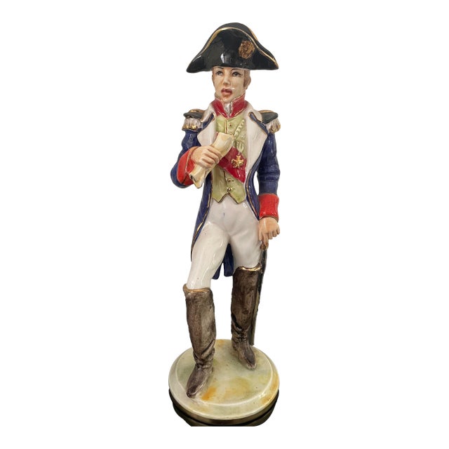 1900s Porcelain Hand Painted Figurine Depicting a Napoleanic General For Sale