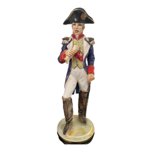 1900s Porcelain Hand Painted Figurine Depicting a Napoleanic General