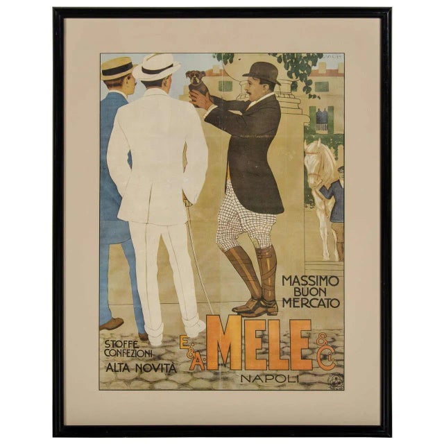 Printmaking Materials Belle Epoque Italian Fashion Art Lithographic Poster by Marcello Dudovich For Sale - Image 7 of 7