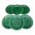 Set of Six Green Majolica Grapes Plates Salins Circa 1880 For Sale