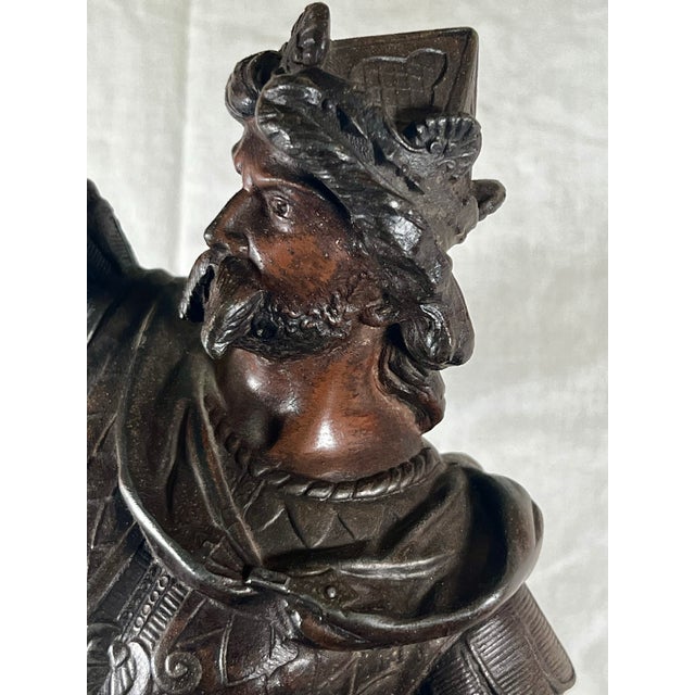 Early 20th Century Pair of Bronzed Finish Spelter Figures of Gallic Warriors For Sale - Image 16 of 18