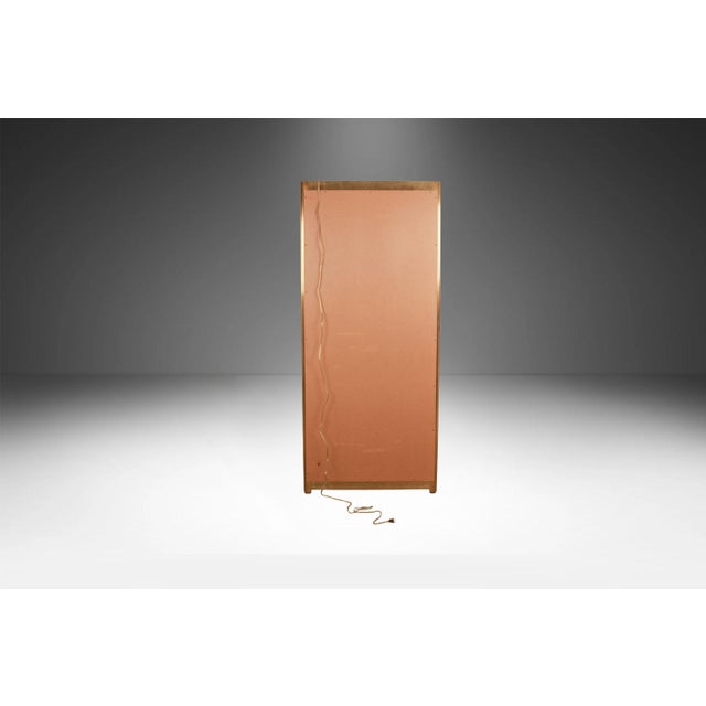 Brass Vintage Mid-Century Hollywood Regency Brass Glass Lighted Curio Cabinet Vitrine For Sale - Image 8 of 18