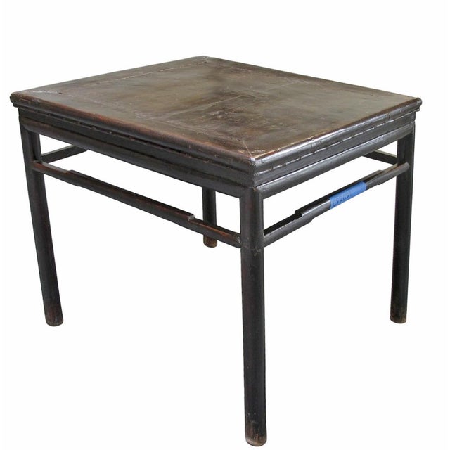 Antique Square Lacquered Tea Table For Sale - Image 4 of 9