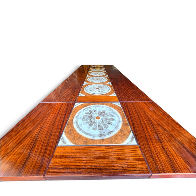 1970s Attributed Ox Art Danish Rosewood Tile Drop Leaf Dining Table For Sale - Image 11 of 11