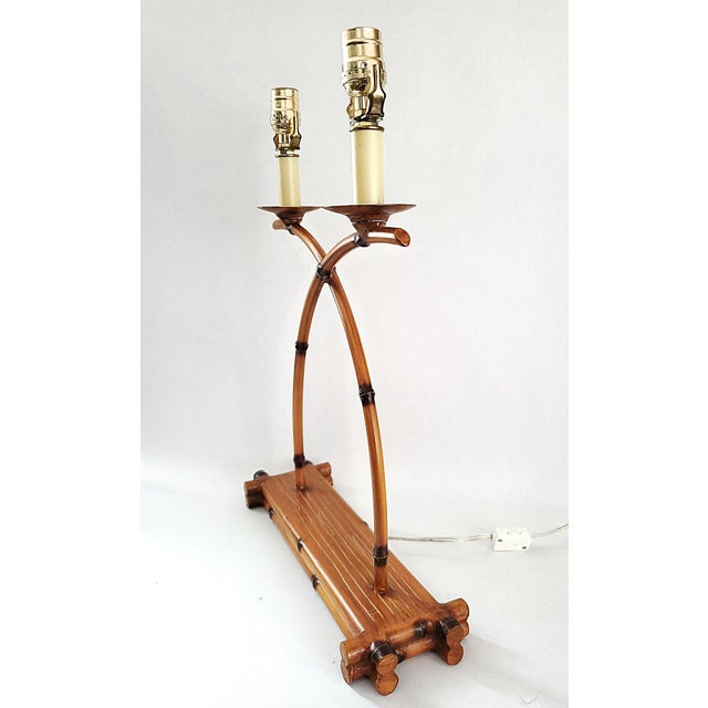 Lamp French Bouillotte Style in Metal Faux Bamboo For Sale - Image 9 of 13