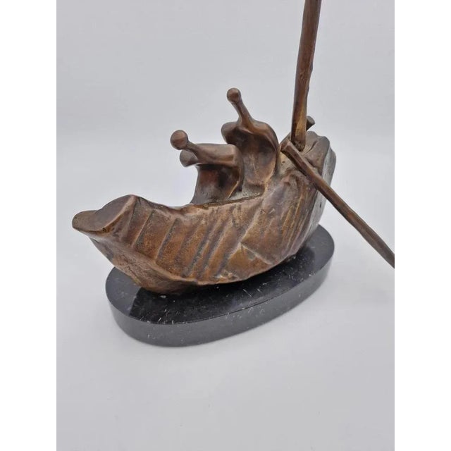 Silvano d'Orsi, Boat Sculpture, 1990s, Bronze & Marble For Sale - Image 12 of 13