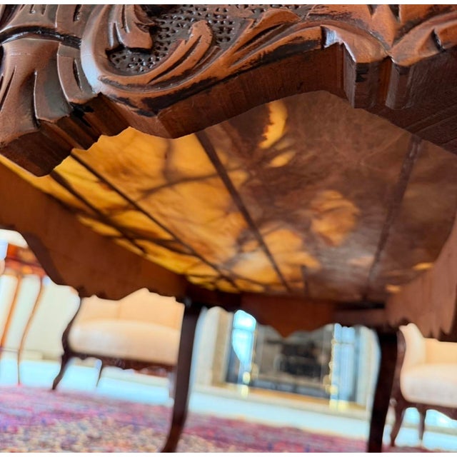 1970s Italian Vintage 4p Hand Carved Wood Onyx Top Coffee Table Side Accent Set For Sale - Image 9 of 15