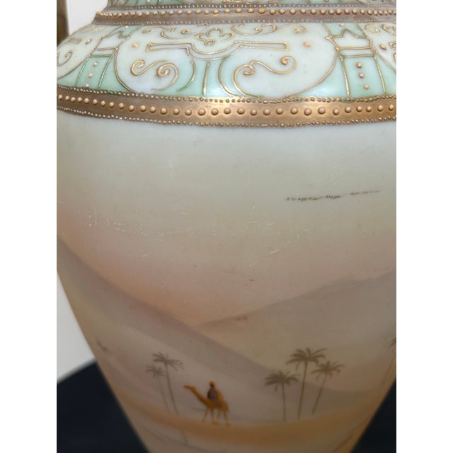 Antique Nippon Hand-Painted Porcelain Vase For Sale - Image 10 of 11