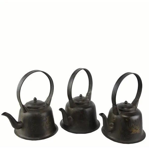 Copper Decorative Beijing Teapots - Set of 3 For Sale - Image 9 of 9