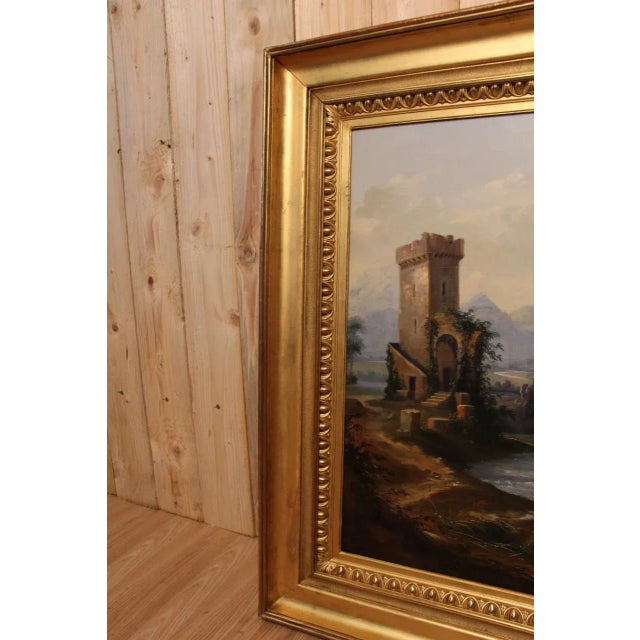 Romantic Landscape, 1800s, Oil on Canvas, Framed For Sale - Image 8 of 13