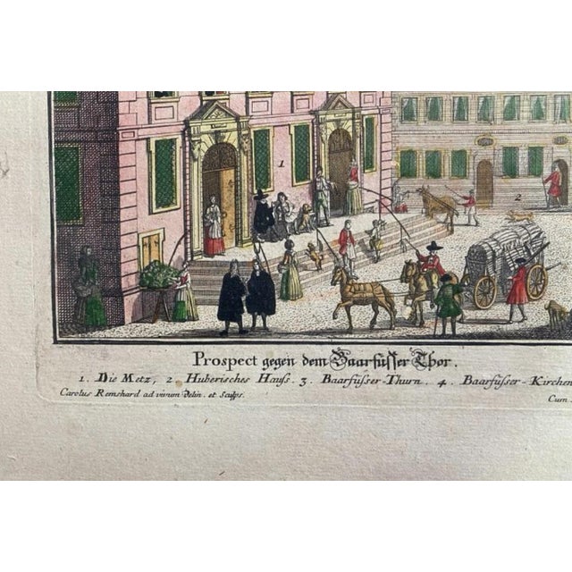 Charles Remshard, Vue d'Optique: View of the Imperial City of Augsburg, 18th Century, Engraving For Sale - Image 3 of 4