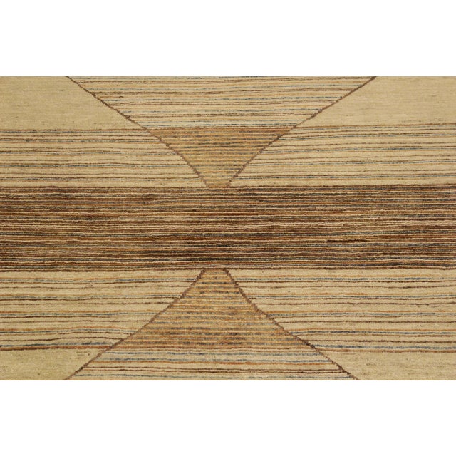1990s Contemporary Gabbeh Tan/Rust Wool Rug - 4'1'' X 5'8'' For Sale - Image 5 of 10