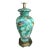 Chinoiserie Bird & Botanical Decoupage Teal Table Lamp 21 Inches For Sale
