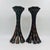Bronze Vintage Faux Bamboo Bronze Metal Pillar Candleholders 12"h - A Pair For Sale - Image 8 of 16