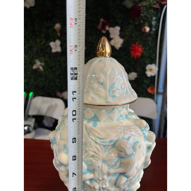 1970s Hint of Blue Venetian Style Ceramic Jar For Sale In Atlanta - Image 6 of 11
