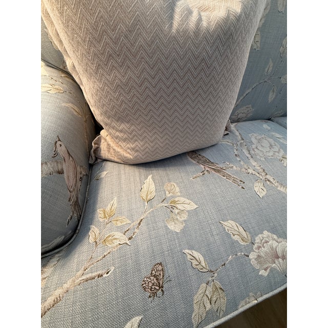 Blue Charles Stewart Custom Sofa in Zoffany Woodville Designer Fabric For Sale - Image 8 of 9