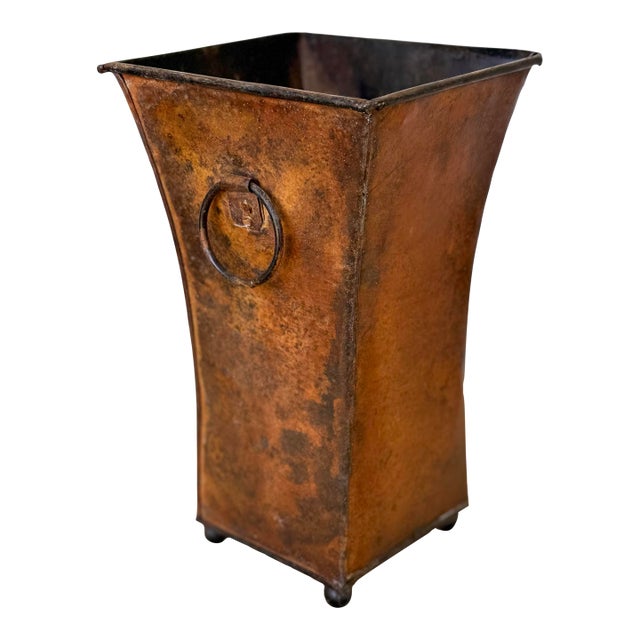 Late 20th Century Rustic Farmhouse Copper Vase For Sale
