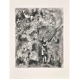 Marc Chagall, The Stag and the Vine, 1952, Etching For Sale