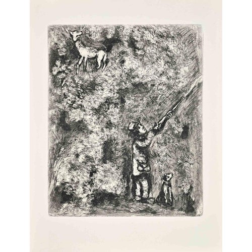 Marc Chagall, The Stag and the Vine, 1952, Etching For Sale