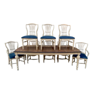 Ten Piece Vintage Habersham Dining Table and Chairs - A Set