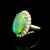 8.38 Carat Australian Black Opal Diamond Platinum Halo Ring, Size 6 For Sale - Image 4 of 5
