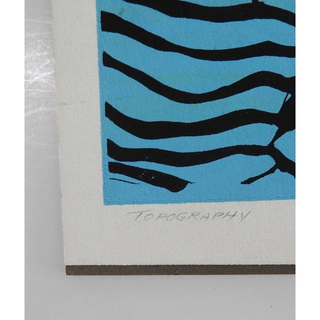 Mid 20th century serigraph on paper by Patti Zimmerman (Texas 20th Century). Signed and titled Topography in pencil along...