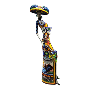 Monumental Huichol Beaded La Catrina, Day of the Dead, Sculpture, Mexico, 36”
