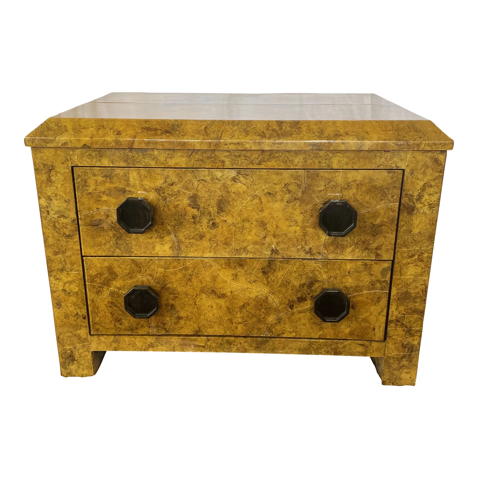 1950s Faux Burl Wood Night Table | Chairish