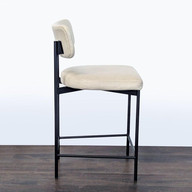 Pottery Barn Pottery Barn Maison Leather Bar Stool For Sale - Image 4 of 9