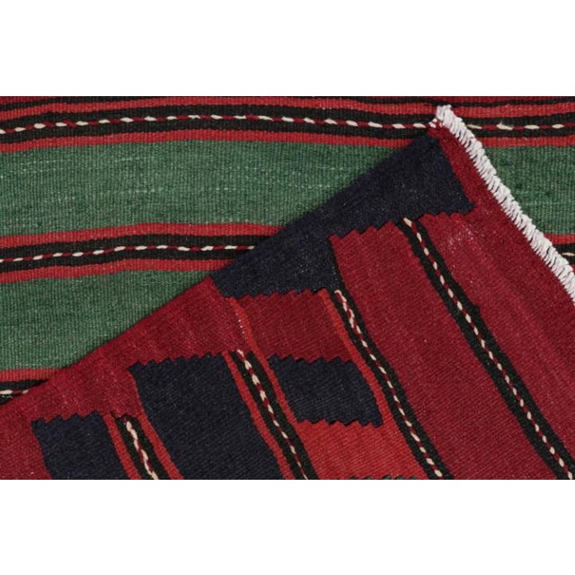 Textile Vintage Persian Bidjar Kilim in Red, Blue and Green Geometric Patterns by Rug & Kilim For Sale - Image 7 of 7