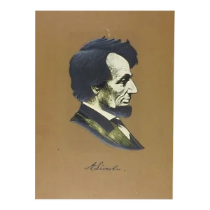 Vintage Circa 1930s Abraham Lincoln Embossed Portrait Print