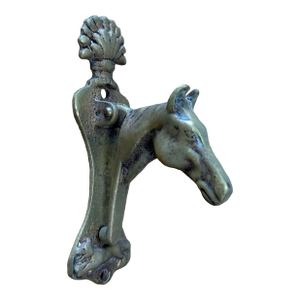 Vintage English Brass Horse and Fox Hunt Equestrian Door Knocker