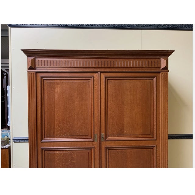 Antique Art Nouveau Wardrobe in Oak, 1900 For Sale - Image 3 of 11