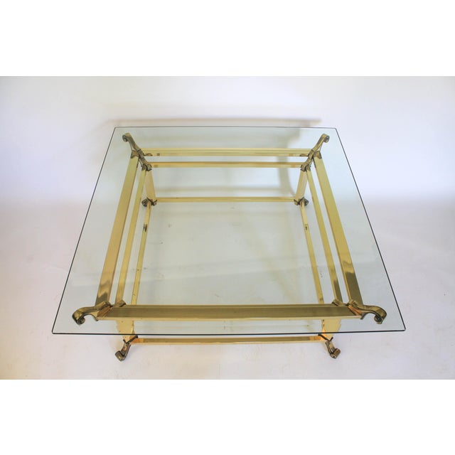 Square Brass & Glass Coffee Table Chairish