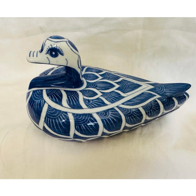 1980s Blue & White Duck Trinket Dish For Sale - Image 5 of 7