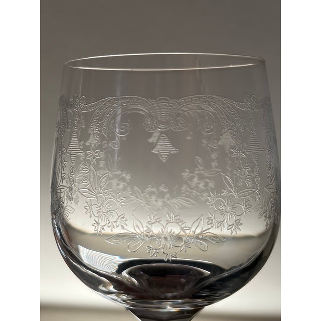 Cascade Etched Crystal Stemware • Complete 36‑Piece Service With Jewel‑Cut Sphere Stems For Sale - Image 9 of 11