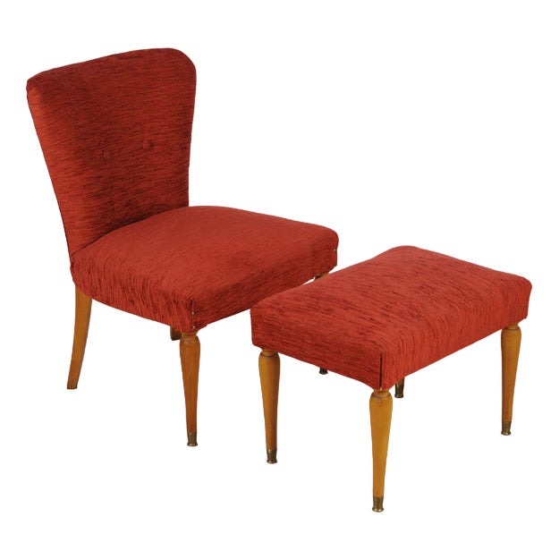 Set of Small Armchair with Footrest, 1960s For Sale