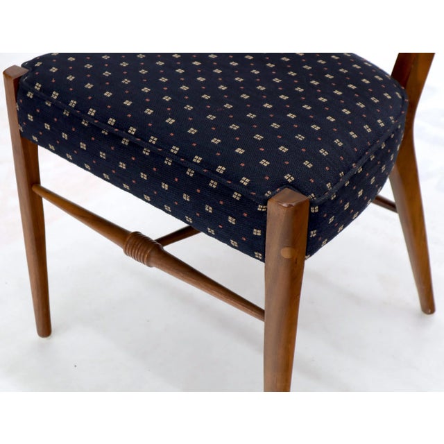 Brown Set of 6 Mid-Century Modern Sculpted Walnut Frames Cane Back Dining Chairs For Sale - Image 8 of 13