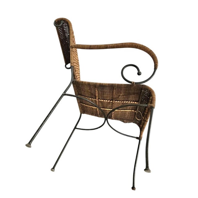 Wrought Iron and Rattan Armchairs, 1970s, Set of 2 For Sale - Image 11 of 15