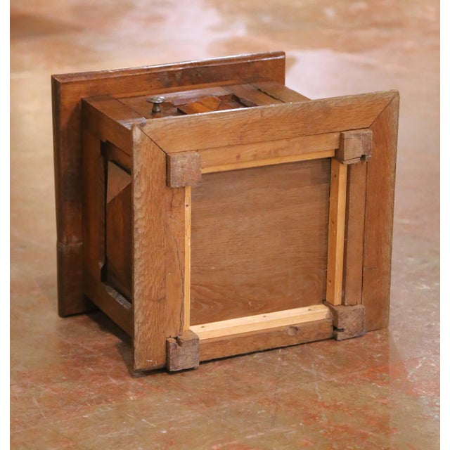 19th Century French Louis XIII Style Oak Pedestal Stand Cabinet For Sale - Image 10 of 10