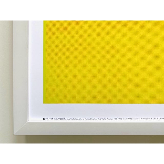 Andy Warhol Foundation Lithograph Print Modernist Framed Pop Art Poster " Sunset " 1972 For Sale In Kansas City - Image 6 of 13