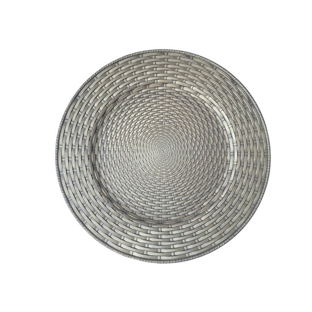 Trompe Loleil Faux Woven Wicker Charger Plates- Set of 4 For Sale - Image 4 of 12
